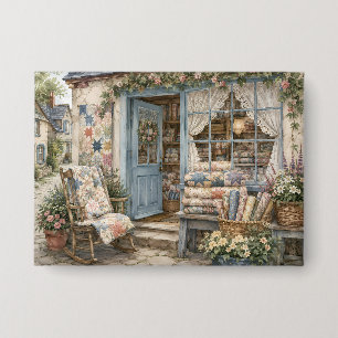 French Cottagecore Quilt Shop Watercolor