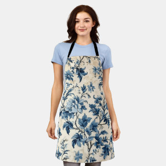 French Country Blue Toile  Apron