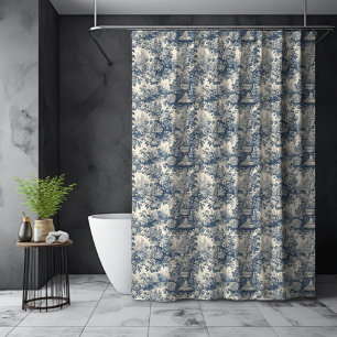 French Country Blue Toile de Jouy Floral