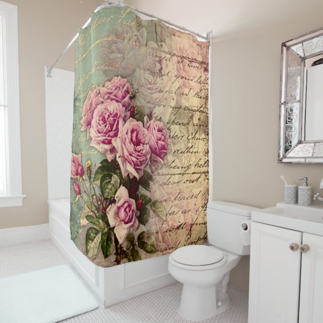 French country chic,shabby chic, pink roses, flora (In Situ)