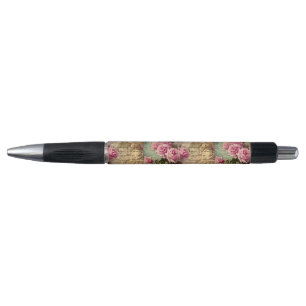 French country chic,shabby chic, pink roses, flora pen