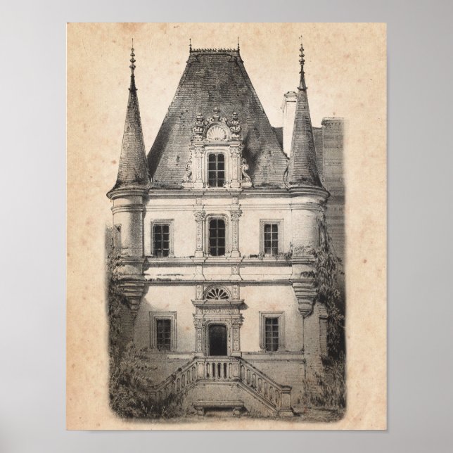 French Country Decor Chateau Architecture Art no.1 (Front)