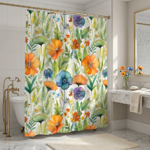 French Country Decor Watercolor Wildflowers