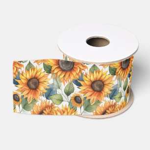 French Country Decor Yellow Sunflowers Grosgrain Ribbon