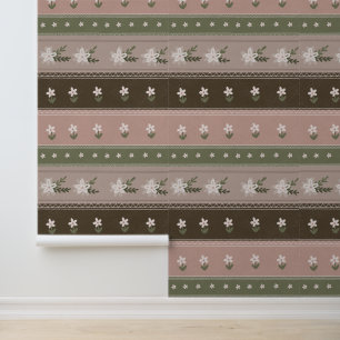 French country delicate flowers wallpaper