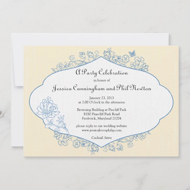 French Country Engagement or Shower Invitation (Front)