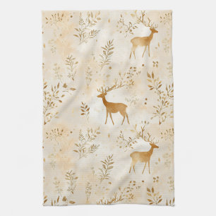 French Country Fawn Pattern Kitchen Towel