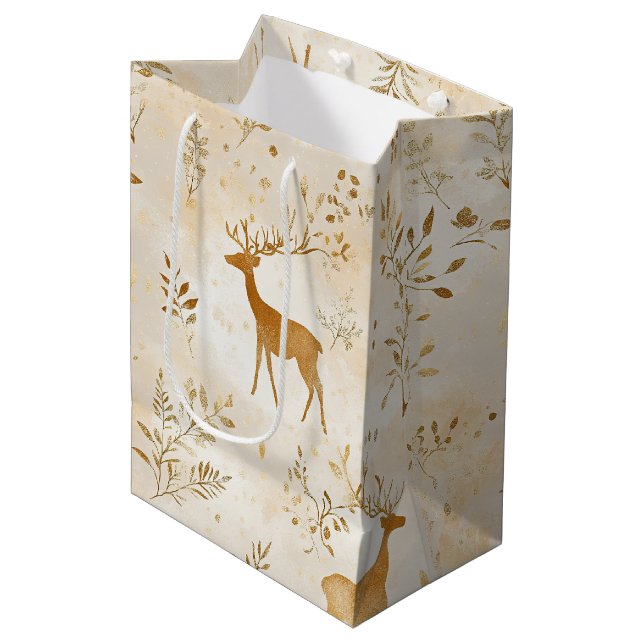French Country Fawn Pattern Medium Gift Bag (Front Angled)