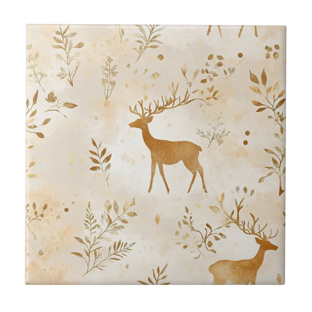 French Country Fawn Pattern Tile (Front)