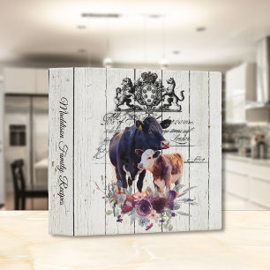French Country Floral Angus Cows Binder
