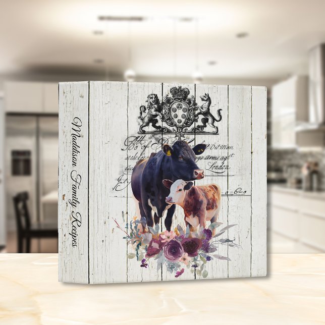 French Country Floral Angus Cows Binder (Creator Uploaded)
