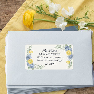 French Country Garden Hydrangea Wedding RSVP Label