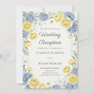 French Country Garden Photo Wedding Reception Invitation
