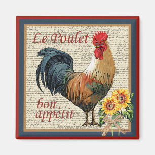 French Country Kitchen Vintage Rooster Magnet