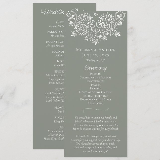 French Country Lace Garden Programs (Front/Back)