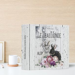 French Country Le Beau Monde Bunnies Floral Binder