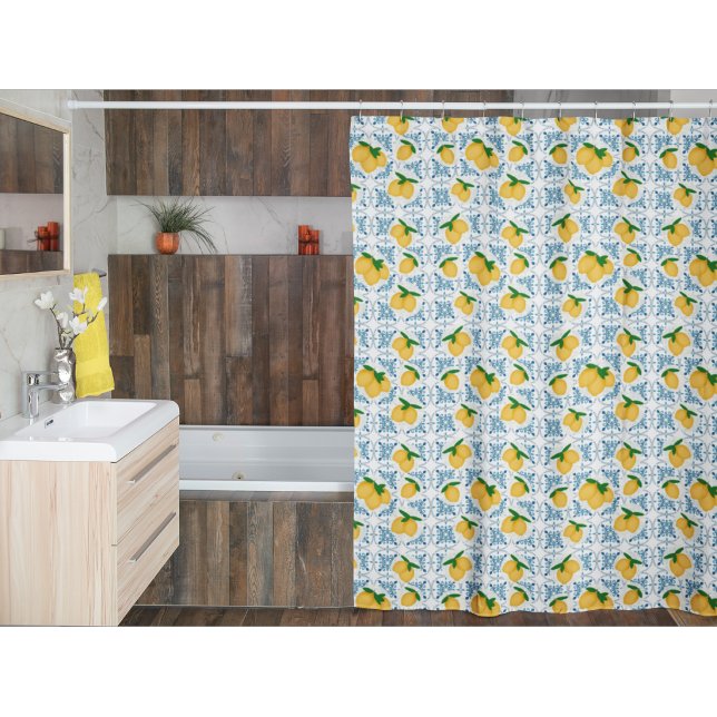 French Country Lemon Blue Floral Tile Pattern (Creator Uploaded)