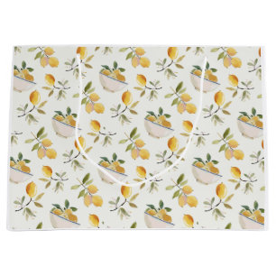 French Country Lemon Pattern Gift Bag