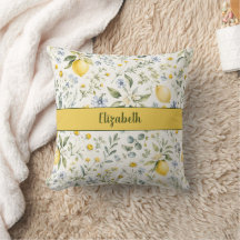 French Country Lemon Wildflower Custom Name 