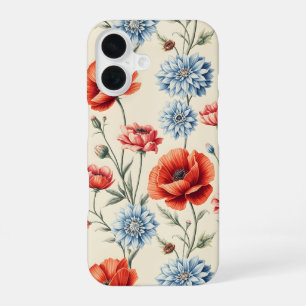 French Country Poppy and Dahlia iPhone 16 Case