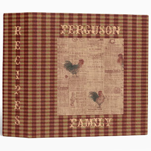 French Country Rooster Cookbook Recipes Binder