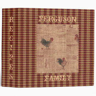 French Country Rooster Cookbook Recipes Binder