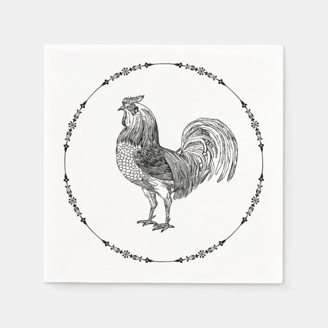 French Country Rooster Napkin (Front)