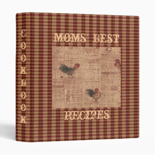 French Country Rooster Recipe Cookbook Binder