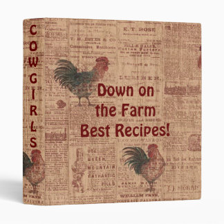 French Country Roosters Recipes CookBook Binder