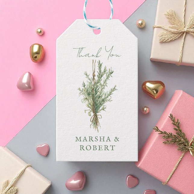 French Country Rosemary Rustic Wedding Gift Tag (Creator Uploaded)