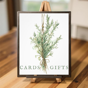 French Country Rosemary Wedding Cards & Gifts Sign