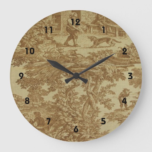 French Country Toile Honey Print Clock (Front)