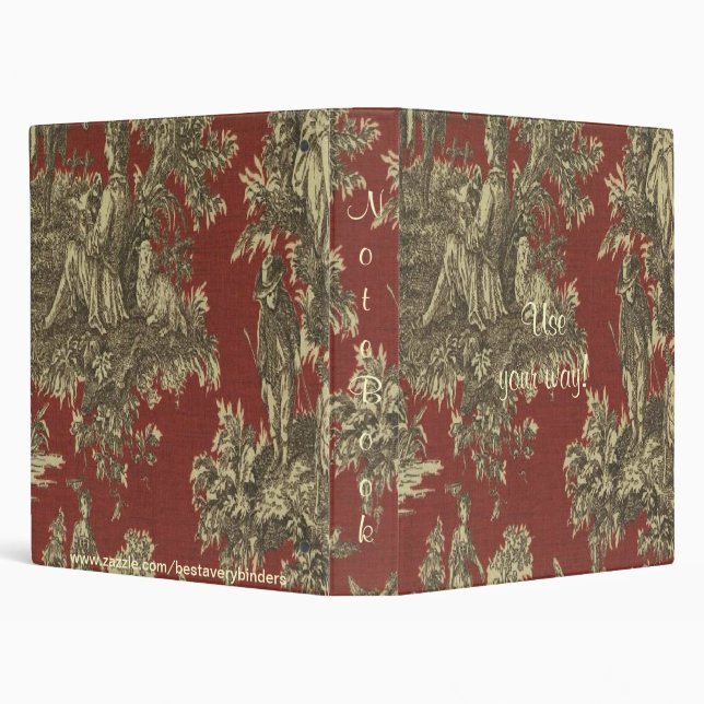French Country Toile Pattern Avery Binder (Background)