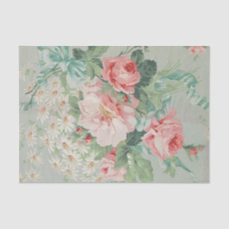 French Country Vintage Antique Cabbage Roses Tissue Paper
