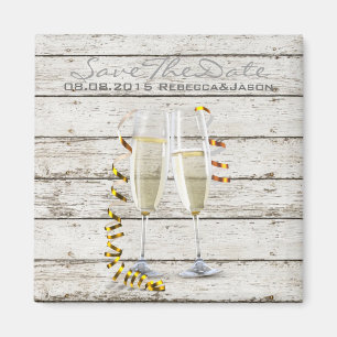 french country whitewashed wood champagne flutes magnet