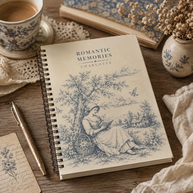 French Countryside Reading Lady Personalized Notebook (Creator Uploaded)