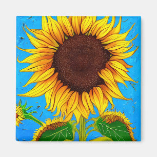 French Countryside Sunflower Magnet