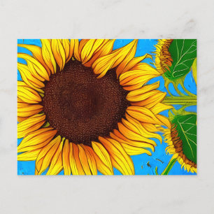 French Countryside Sunflower Postcard