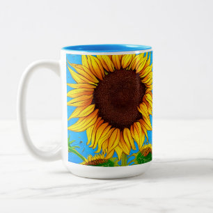 French Countryside Sunflower Two-Tone Coffee Mug