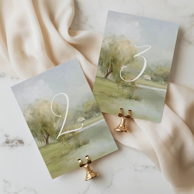 French Countryside Wedding Table Number Card (Creator Uploaded)