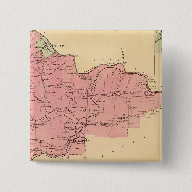 French Creek Township 2 Inch Square Button (Front)