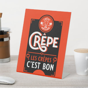 French Crepes Pedestal Sign