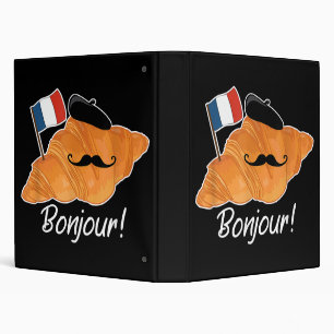 French Croissant Lover France Flag Francophile Binder