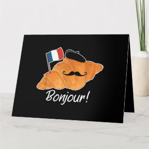 French Croissant Lover France Flag Francophile  Card