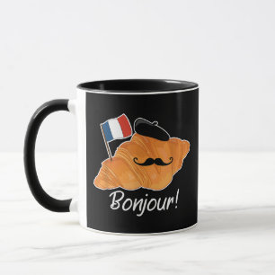 French Croissant Lover France Flag Francophile  Mug