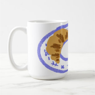 French Croissants Blue Floral Plate Gift Coffee Mug