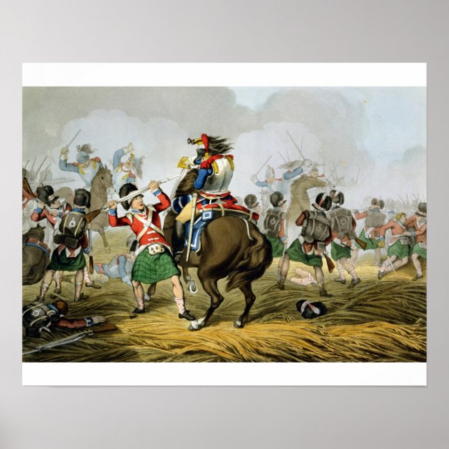 French Cuirassiers at the Battle of Waterloo, Char Poster (Front)