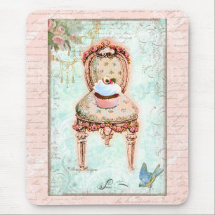 French Cupcake Victorian Style Mouse Pad