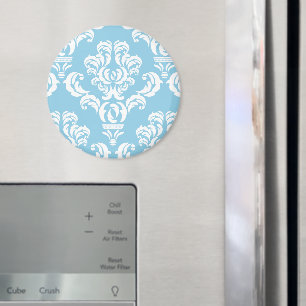 French Damask, Damask Pattern - Blue White Magnet