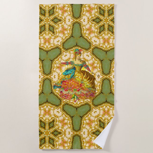 French Danse Elegance Beach Towel (Front)